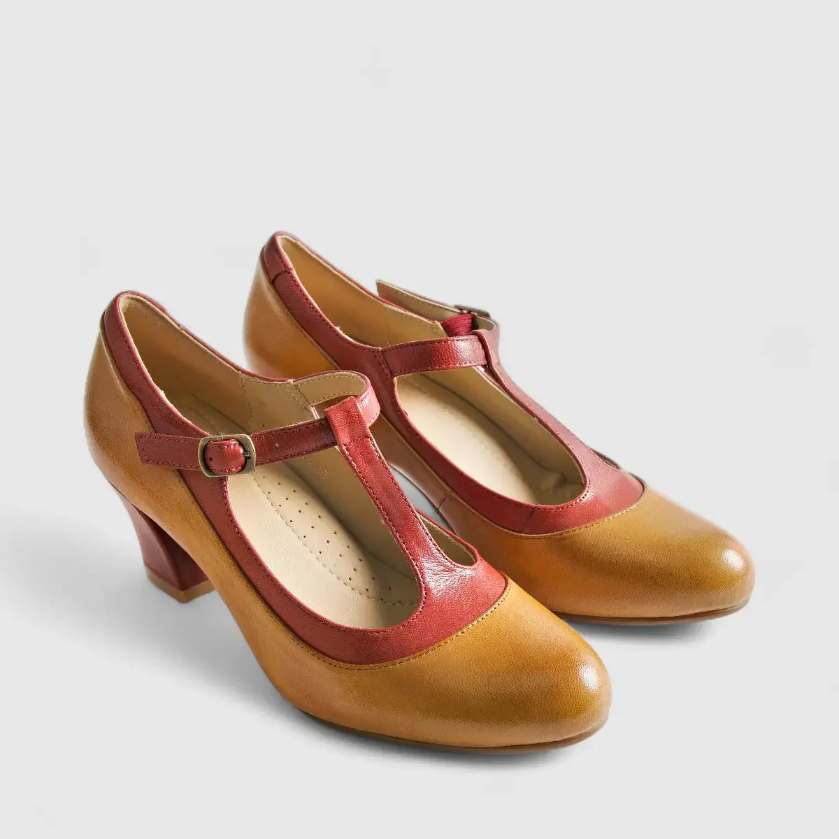 Bulbul Leather Heel Olive/Brown HA2512 - Image 2