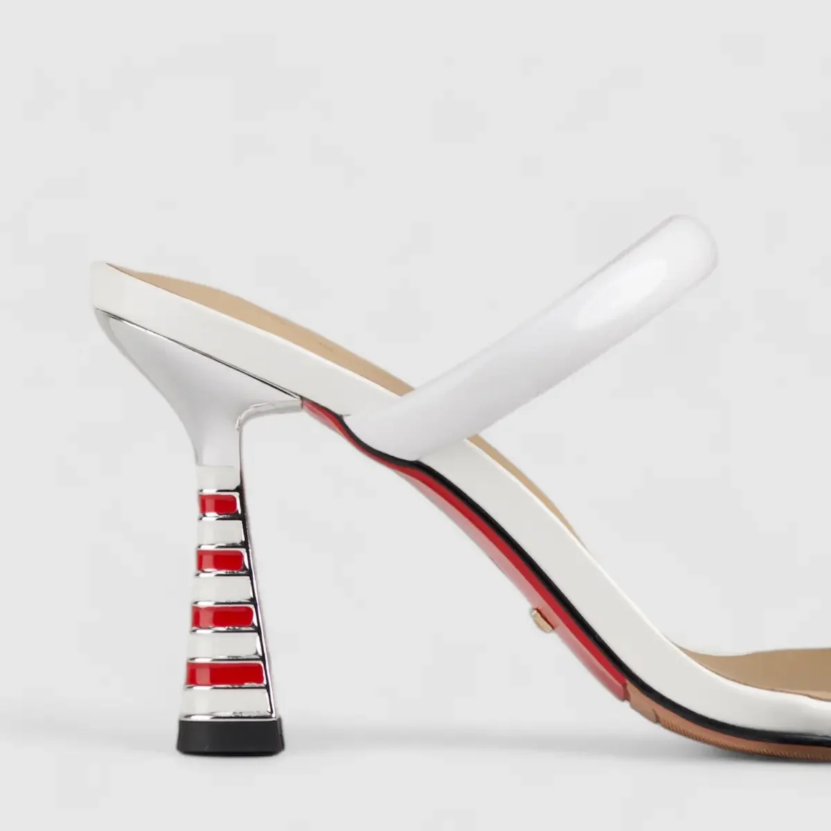 Bulbul Leather Heel Sandal White LAR6005 - Image 4