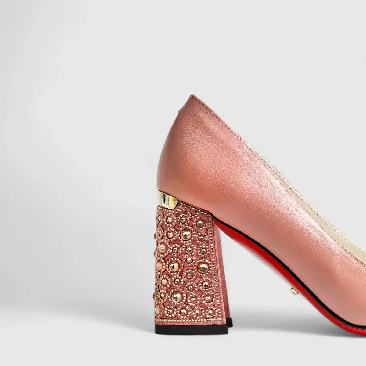 Bulbul Leather Heel Shoe Pink LAR6035 - Image 4