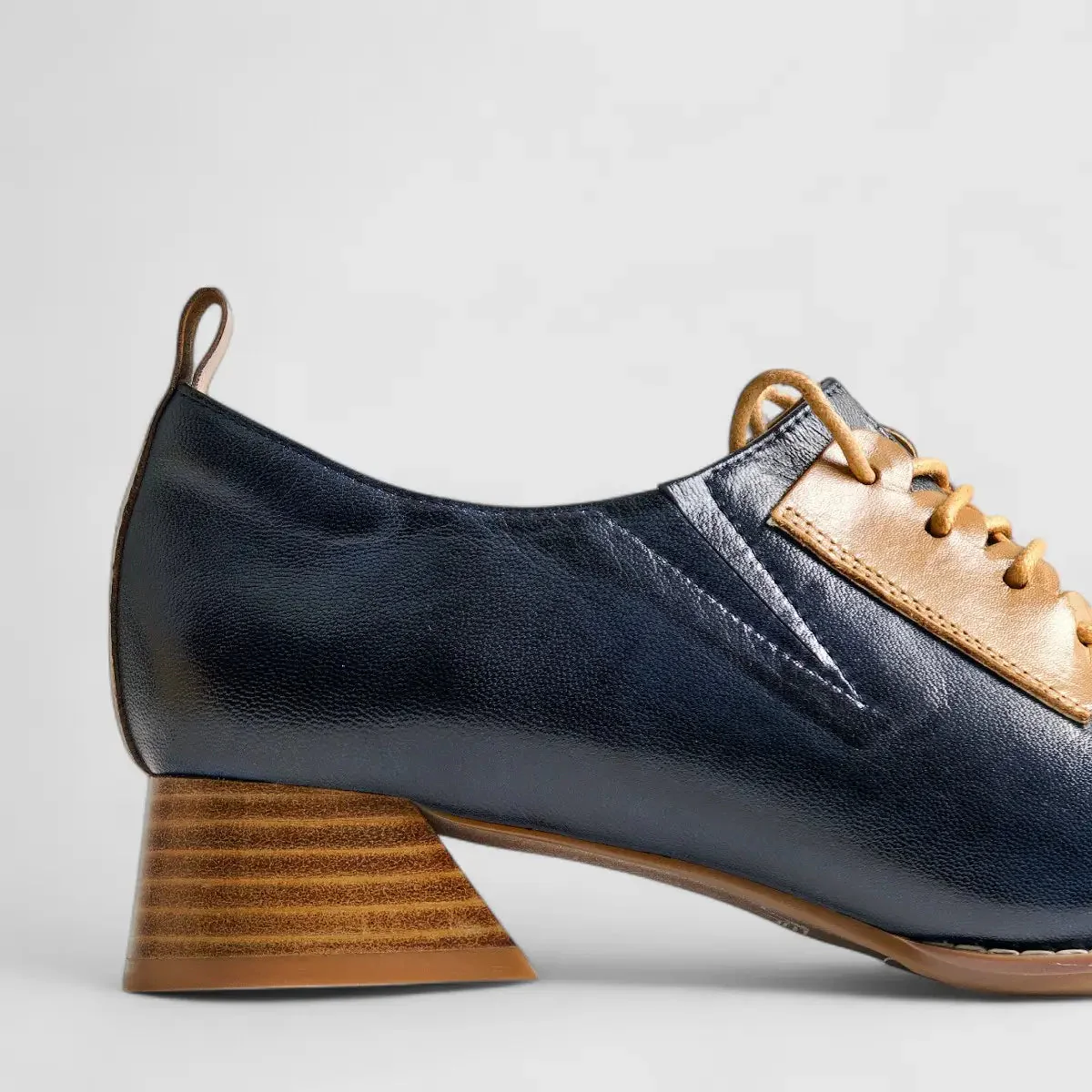 Bulbul Leather Lace Up Black/Brown HA2513 - Image 5