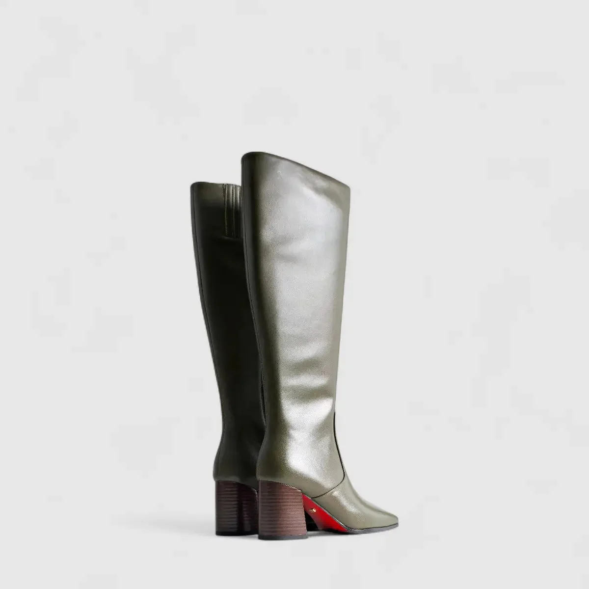 Bulbul Ladies Leather Long Boot Olive LAR6010 - Image 3