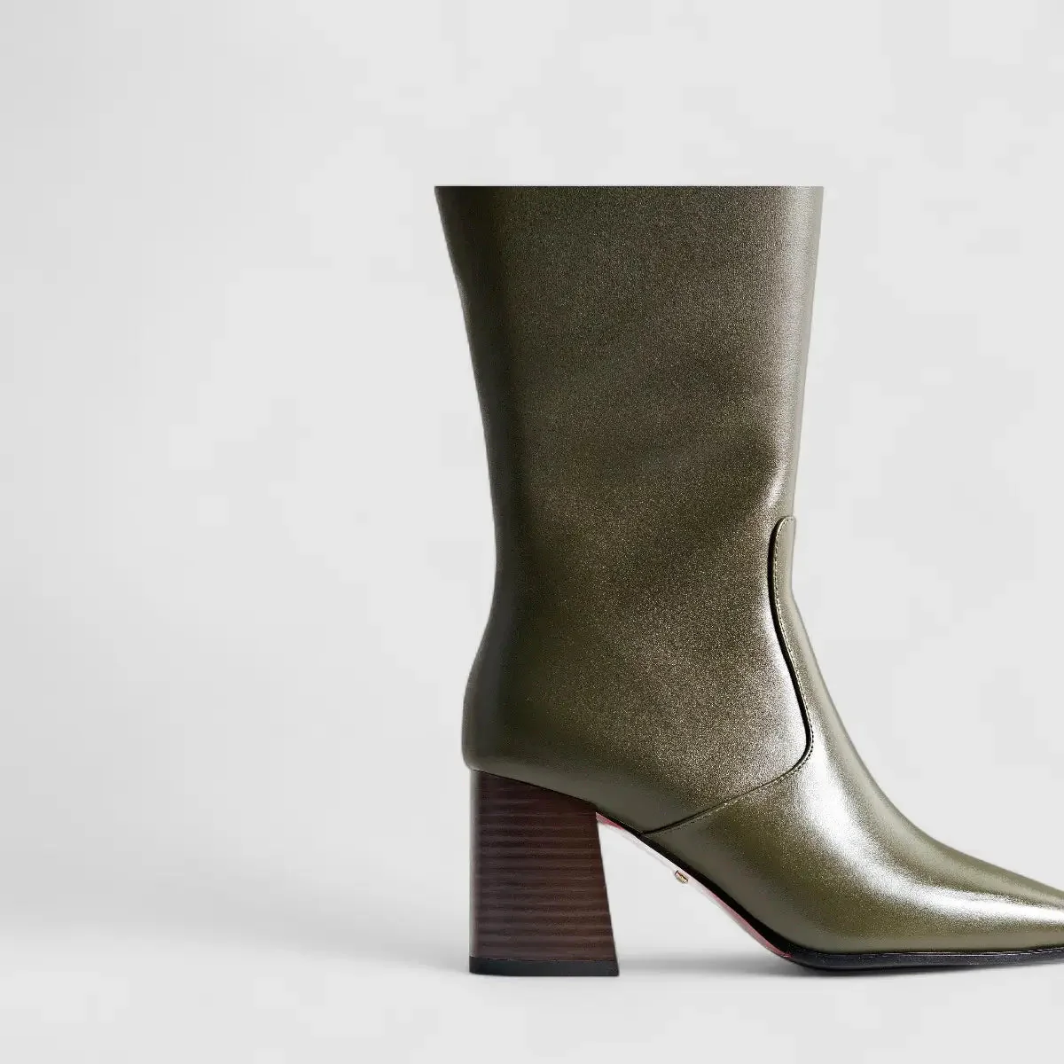 Bulbul Ladies Leather Long Boot Olive LAR6010 - Image 5