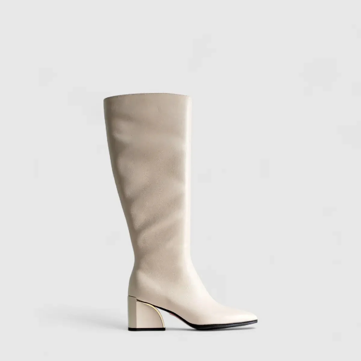 Bulbul Leather Long Boot White LAR6012