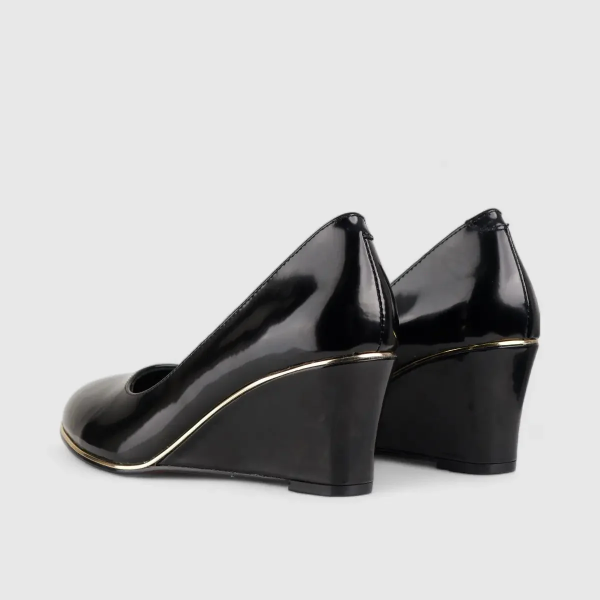 Bulbul Leather Wedge Black LAR6003 - Image 3