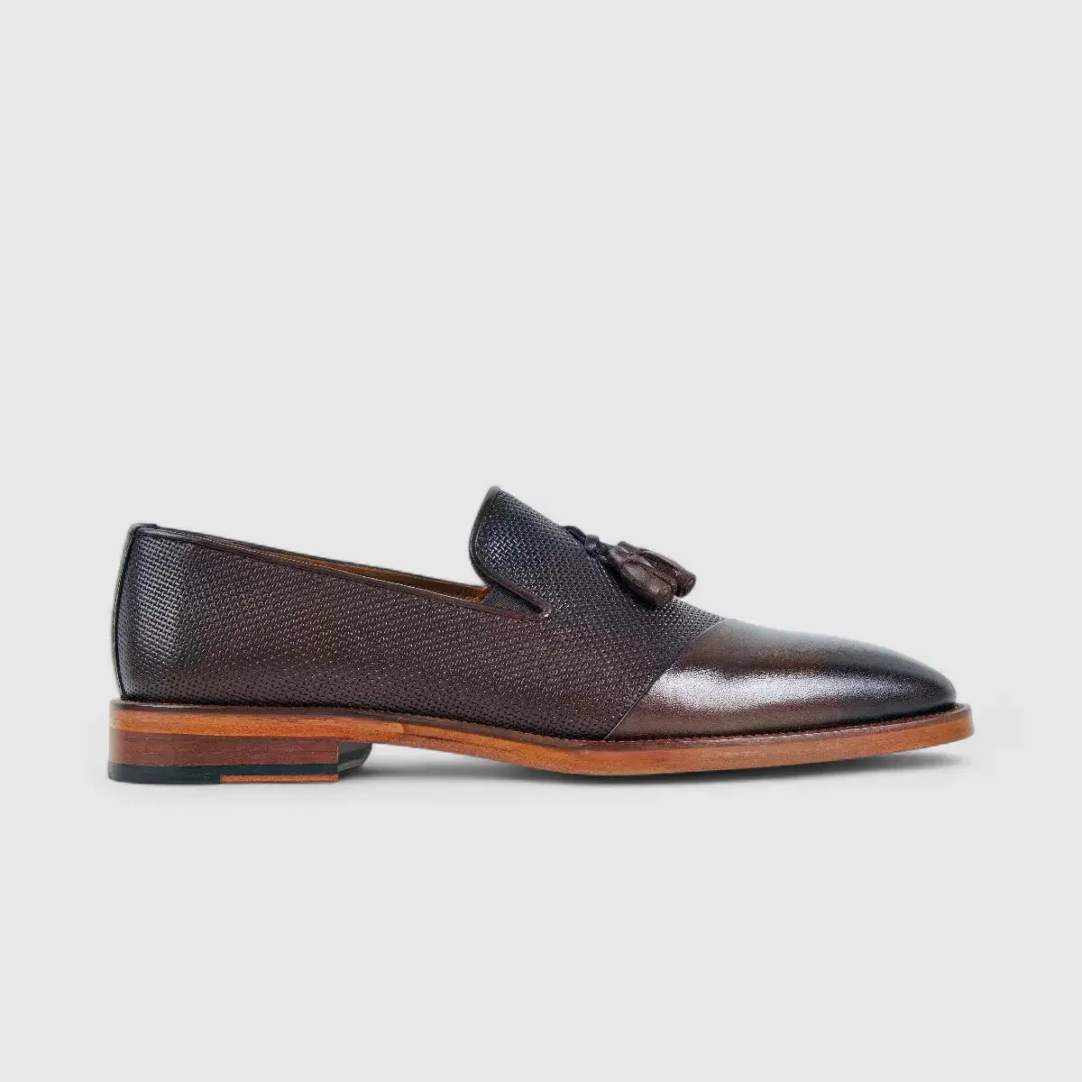 Bulletti Dress Slip On Tassel Loafers Brown 2-704 BC22
