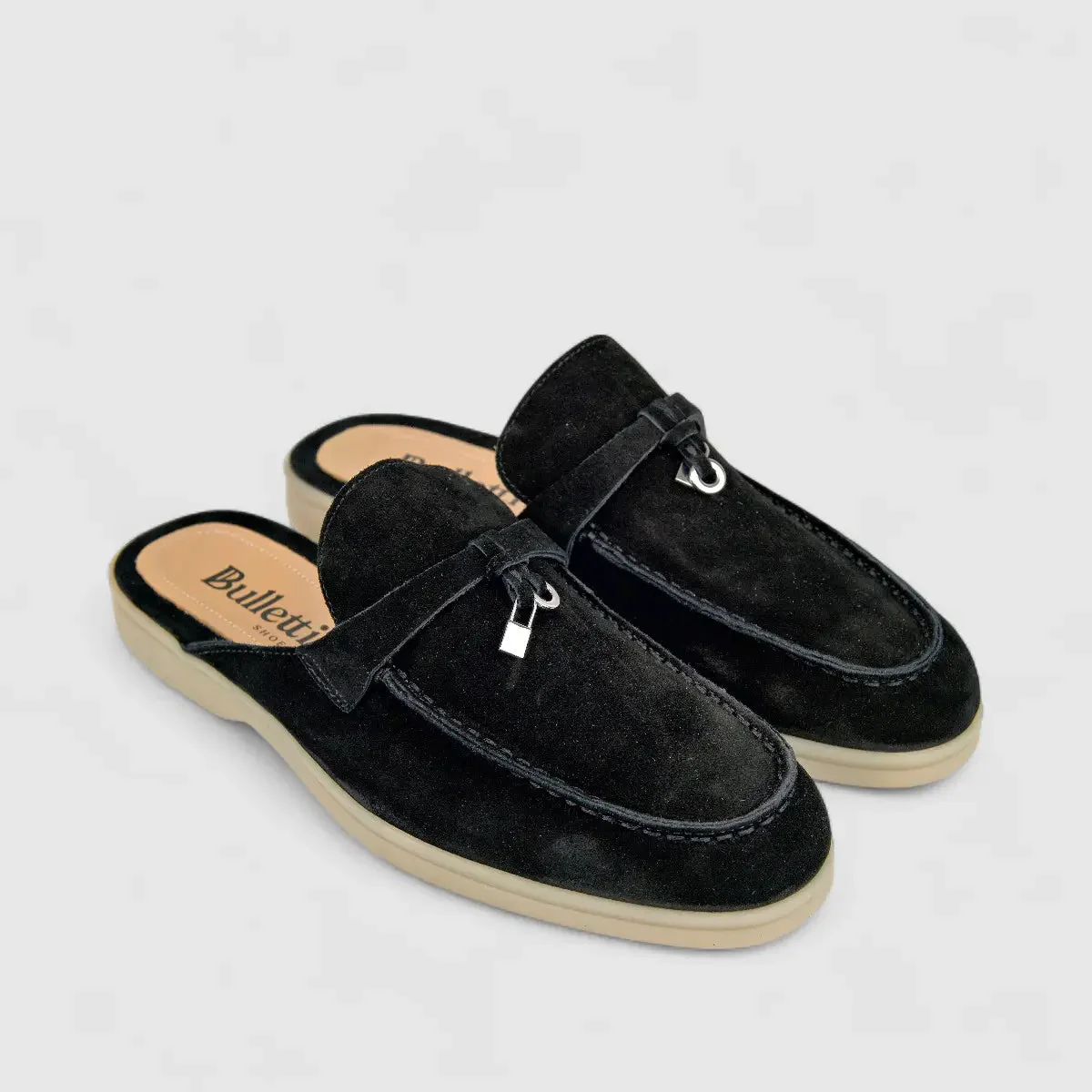 Bulletti Ladies Suede Charm Mule W2406083 Black BL1 - Image 2