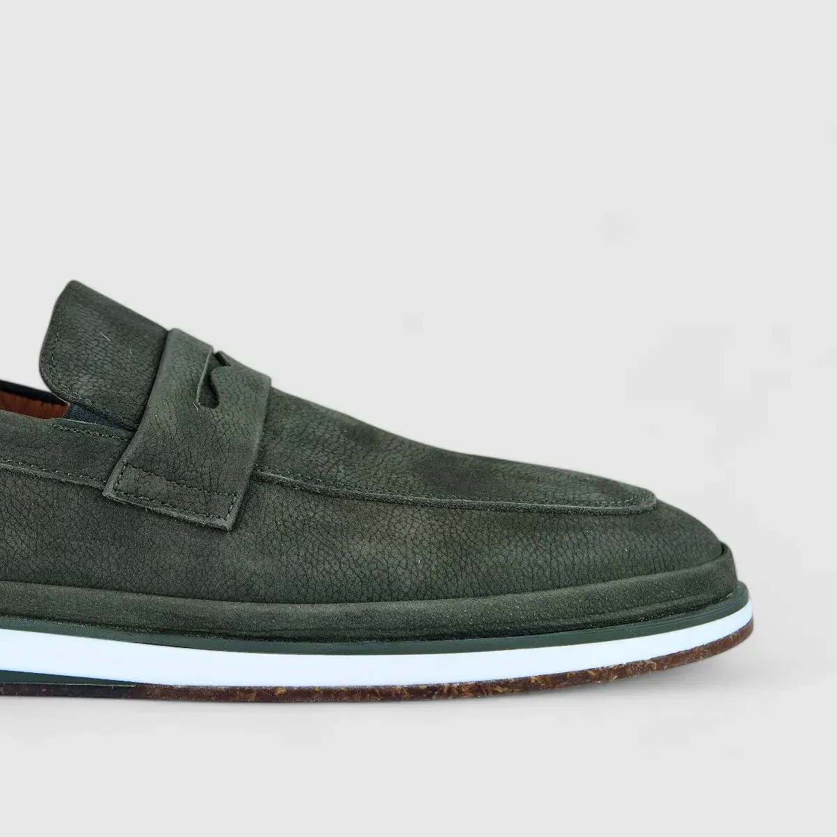 Bulletti Leather Nubuck Slip On M7269 Olive - Image 5