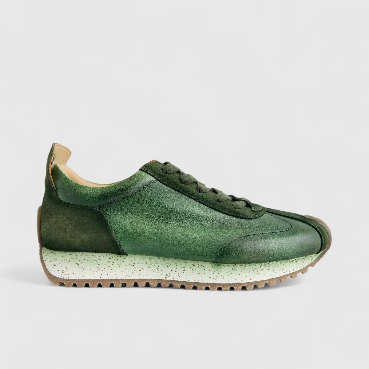 Bulletti Men's Leather Sneaker W2409050 Enzo Green BK16