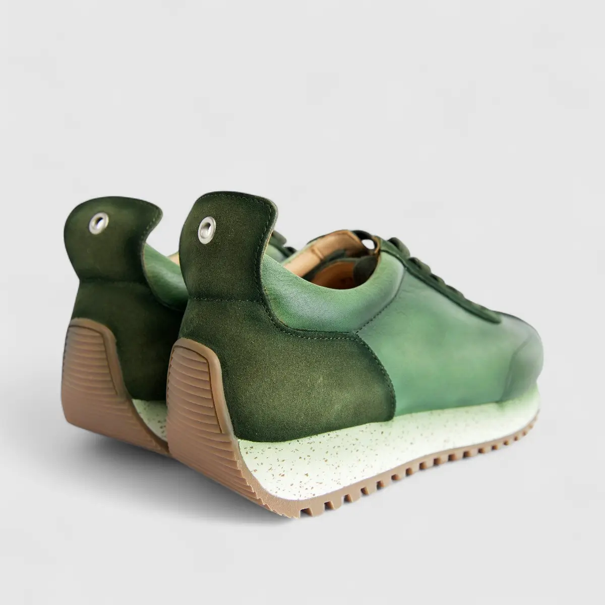 Bulletti Men's Leather Sneaker W2409050 Enzo Green BK16 - Image 3