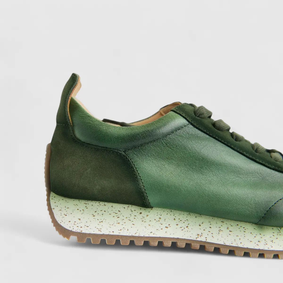 Bulletti Men's Leather Sneaker W2409050 Enzo Green BK16 - Image 5