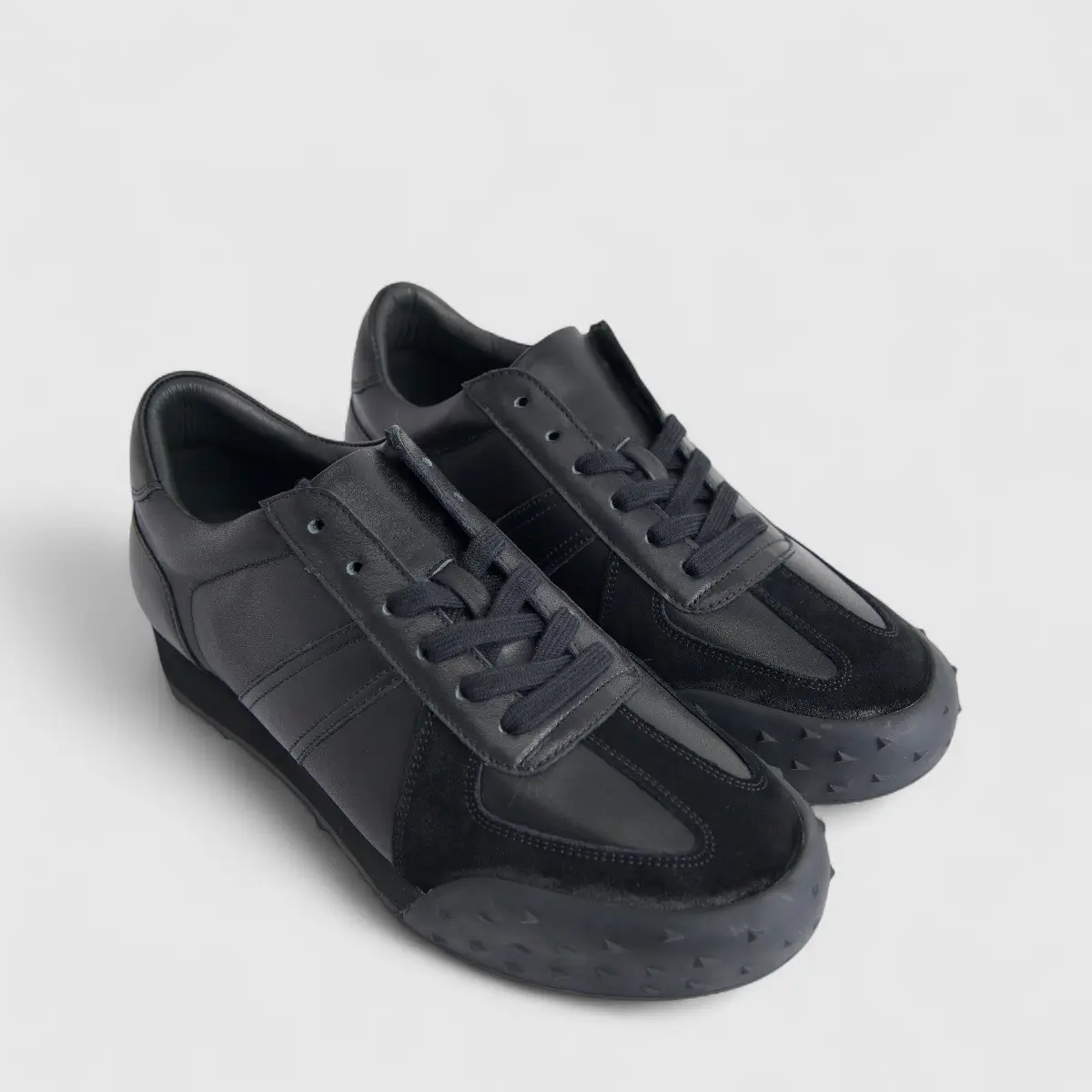 Bulletti Men's Leather Sneaker F2305978 Milo Black Mono BK14 - Image 2