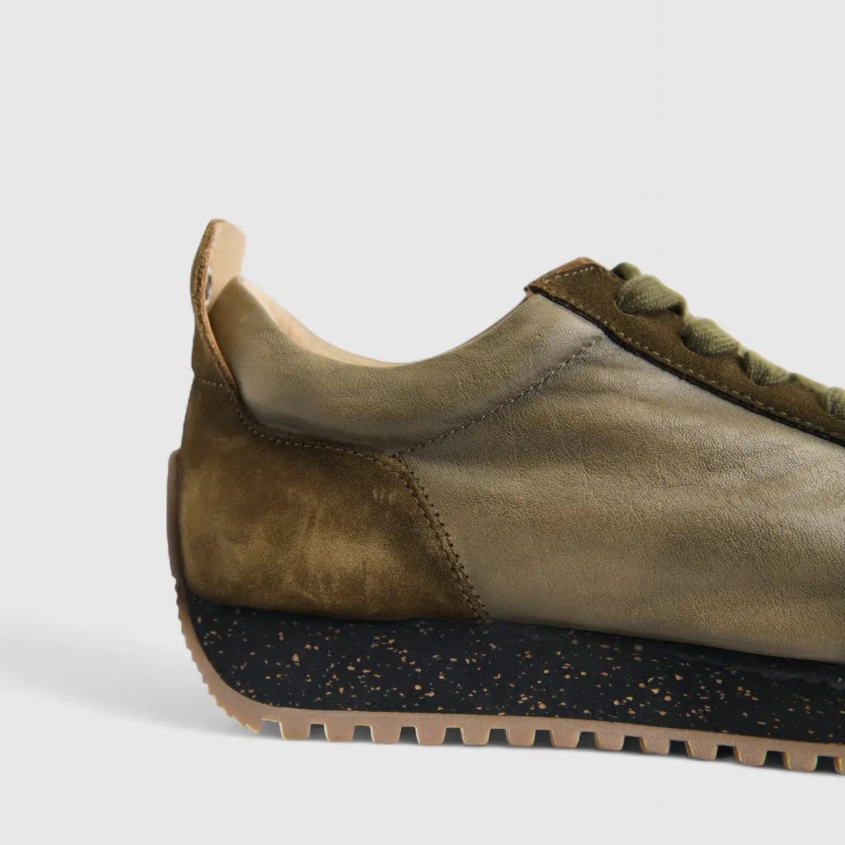 Bulletti Men's Leather Sneaker W2409050 Enzo Olive BK17 - Image 5