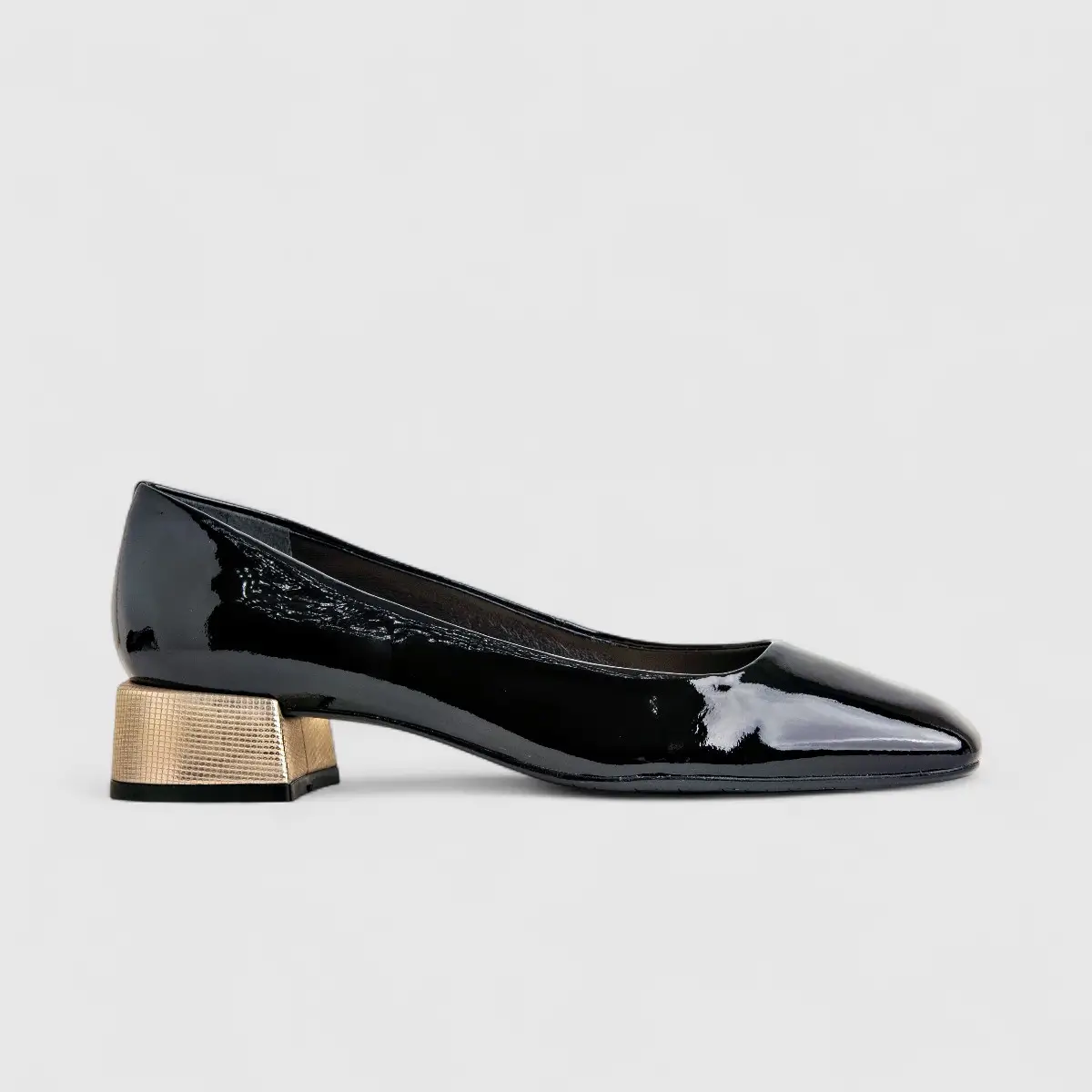 Capelli Rossi Leather Ladies Block Heel Court 11355 Black Patent CR57