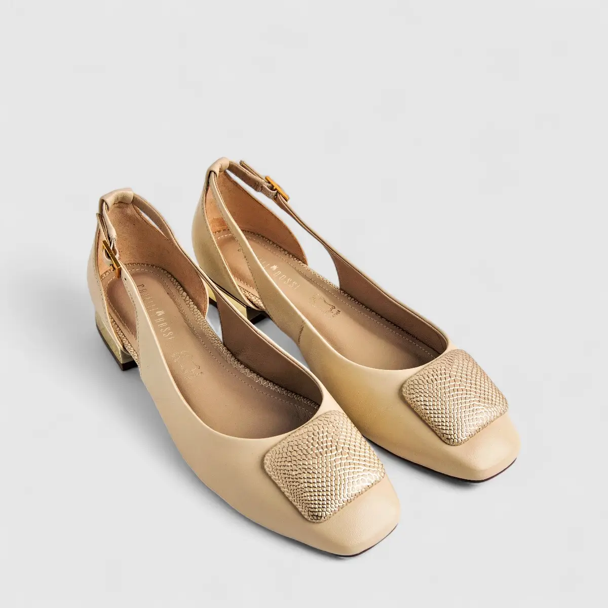 Capelli Rossi Leather Ladies Pump 11524 Beige CR67 - Image 2