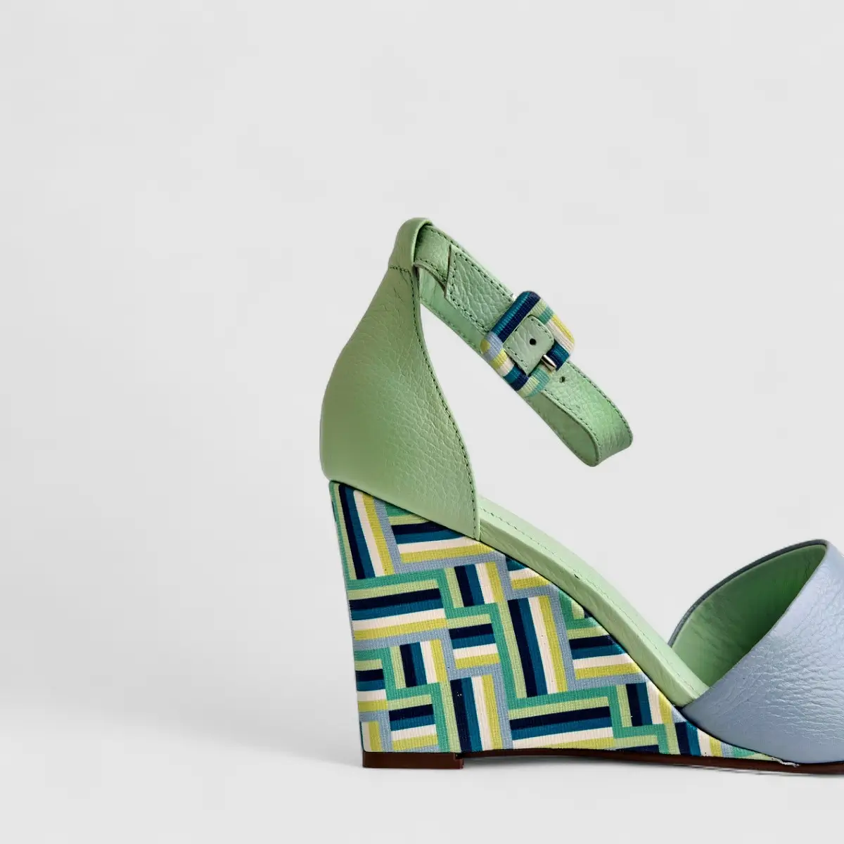 Capelli Rossi Leather Ladies Wedge Sandal 11541 Green CR71 - Image 4