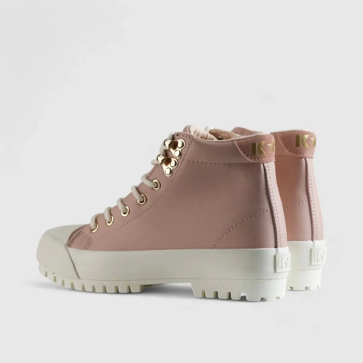 Caprio 2 Tone Statement Sneaker Boots Pink K11 - Image 3