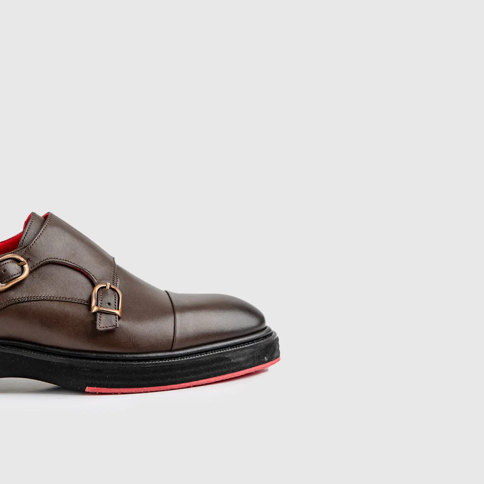 Chunky Sole Dress Double Monk Loafers 9769 Brown FC20 - Image 5