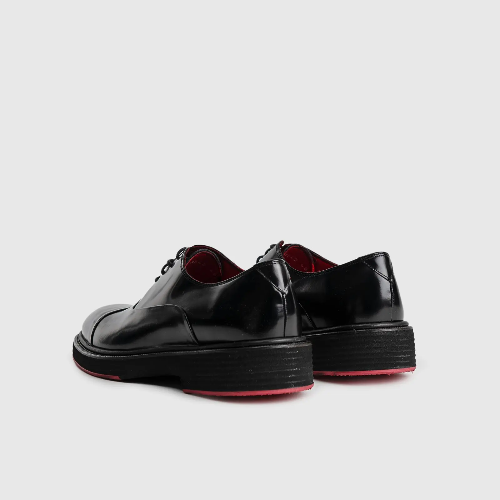 Formales Men's (UK4 TO UK12) Chunky Sole Lace Up With Toe Cap Black High Shine 0238 FC22 - Image 4