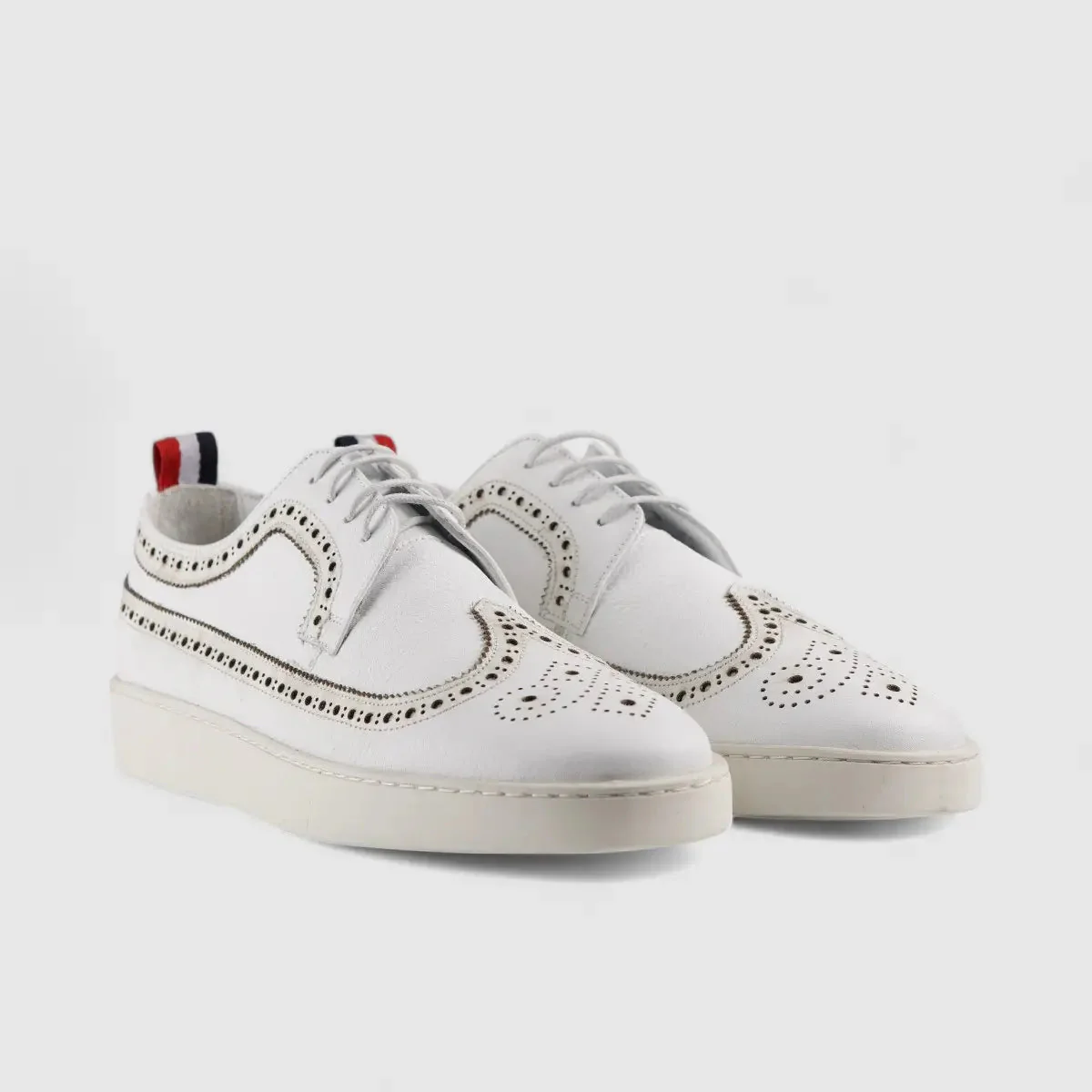 Formales Lace Up Leather Sneaker White 4346 - Image 2