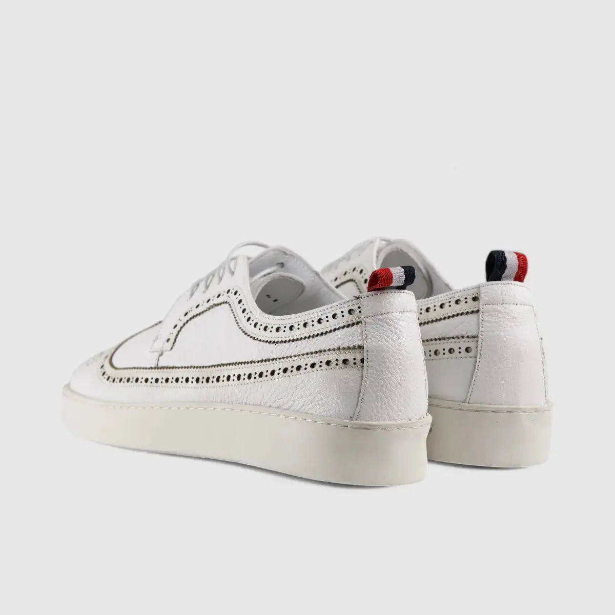 Formales Lace Up Leather Sneaker White 4346 - Image 3
