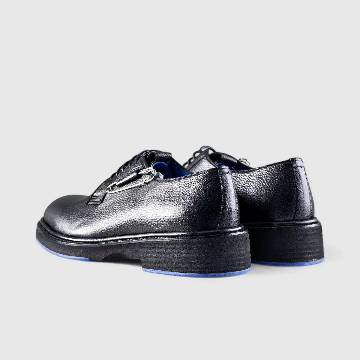 Chunky Sole Dress Oxfords Black Floater Blue Sole 0218 FC26 - Image 3