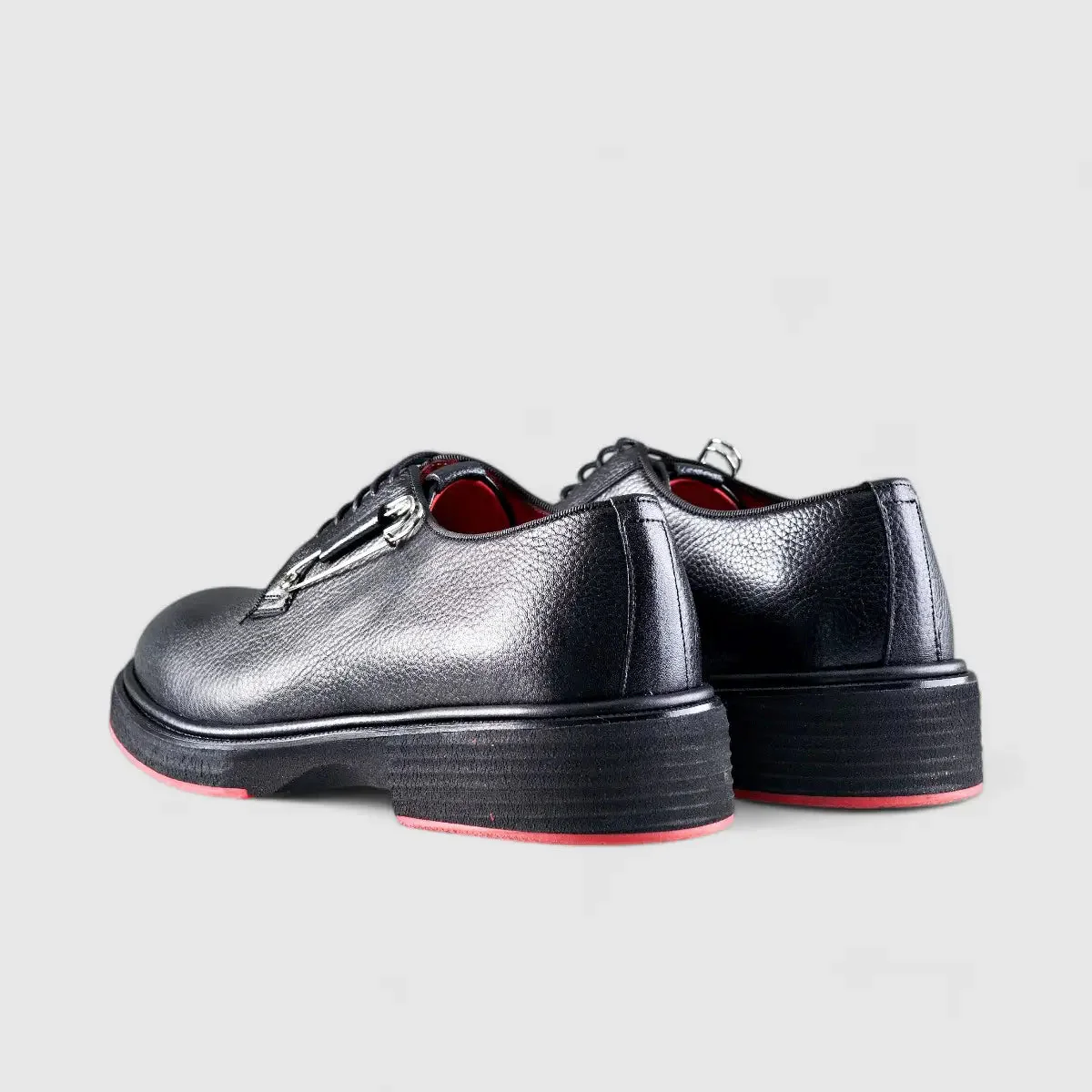 Formales Men's (UK4 TO UK12) Chunky Sole Dress Oxfords Black Floater Red Sole 0218 FC27 - Image 3