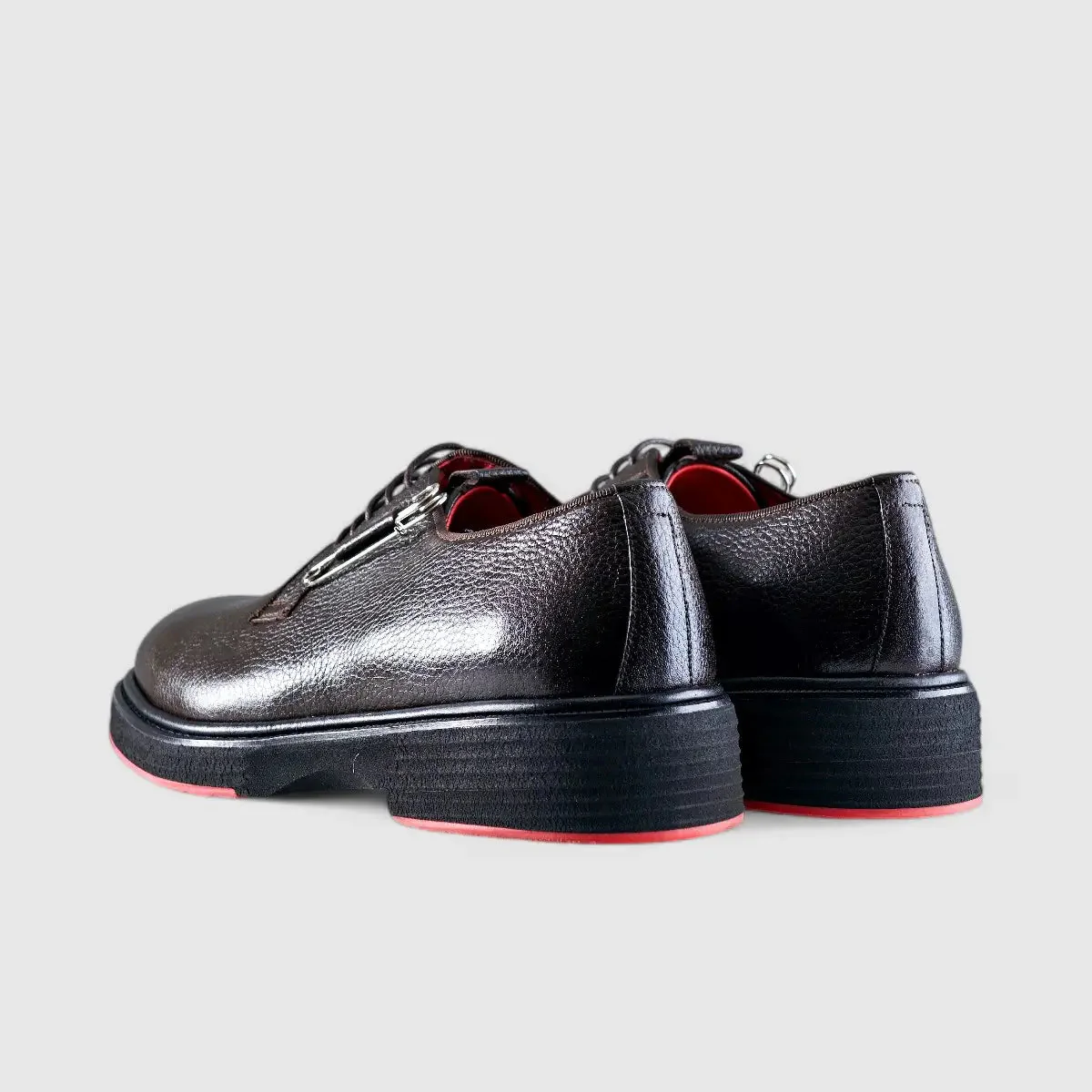 Chunky Sole Dress Oxfords Brown Floater 0218 FC38 - Image 3