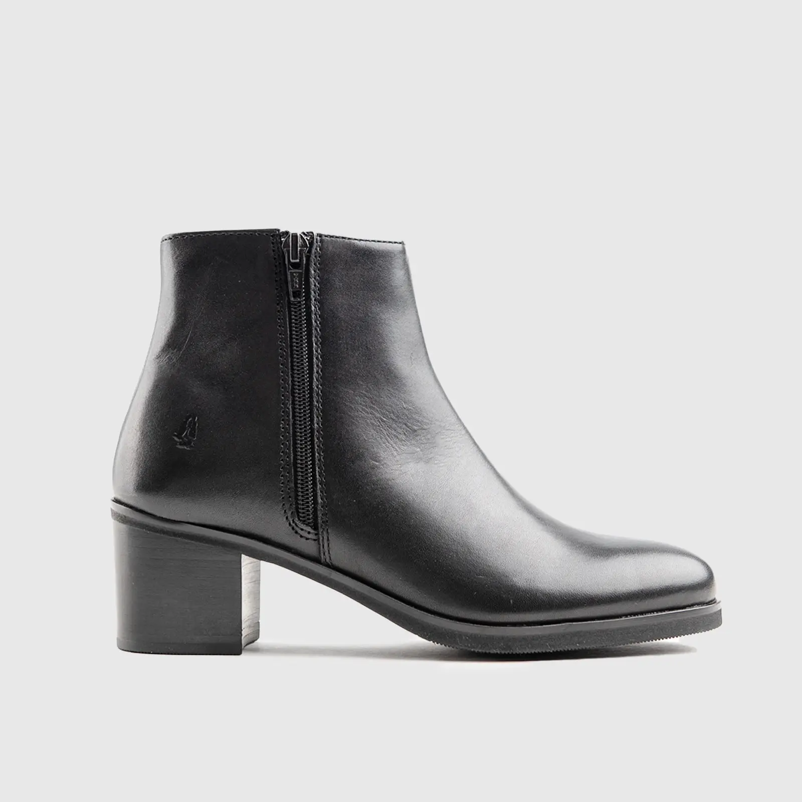 Hush Puppies Ladies Leather Ankle Boot HPL01350 Dawn Black DB41