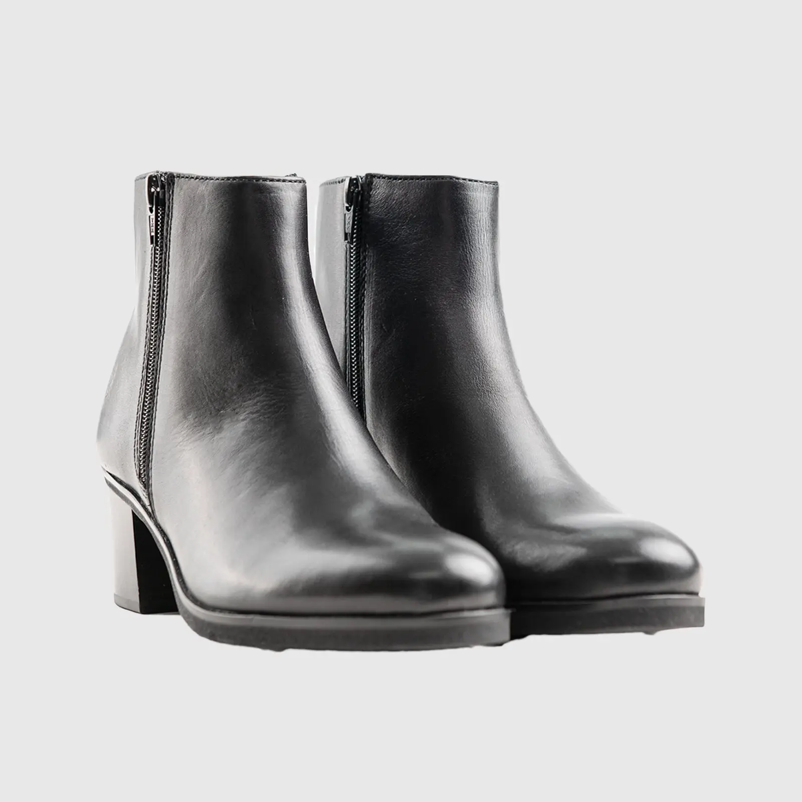 Hush Puppies Ladies Leather Ankle Boot HPL01350 Dawn Black DB41 - Image 2
