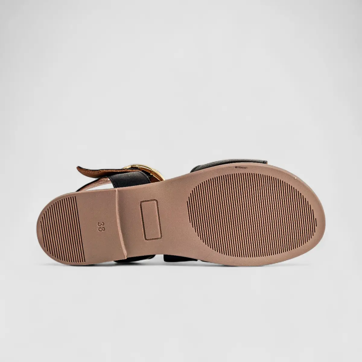 Dimato Ladies Leather Comfort Push In Sandal 002.8610 Black DS214 - Image 3