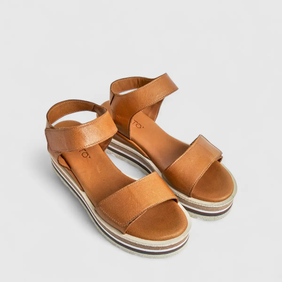 Dimato Ladies Leather Comfort Sandal 002.8451 Tan DS228 - Image 2