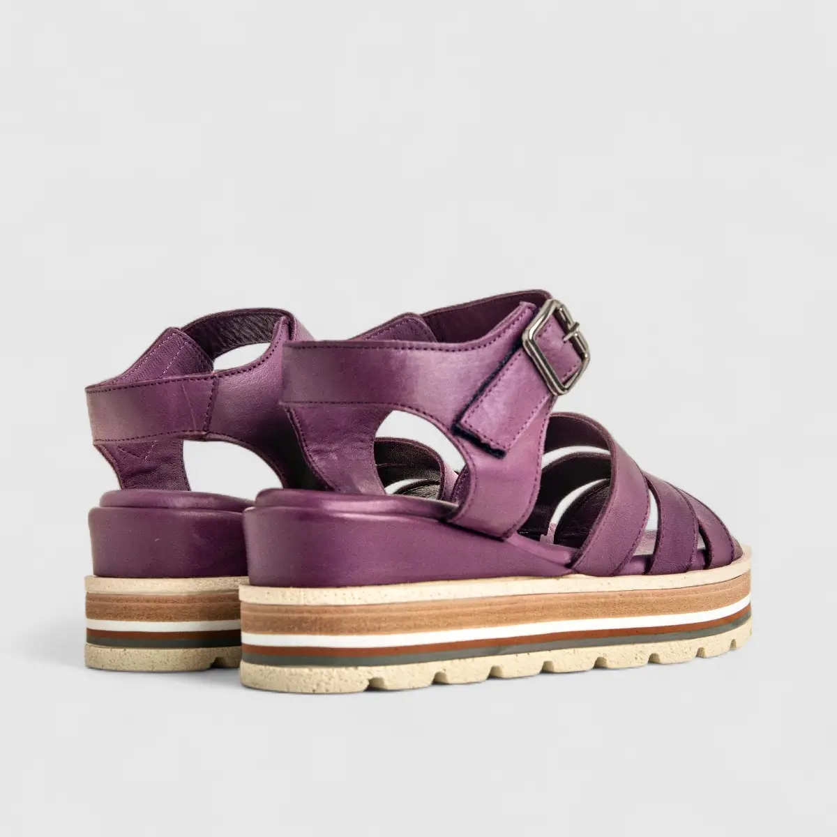 Dimato Ladies Leather Comfort Sandal 002.8454 Purple DS229 - Image 3