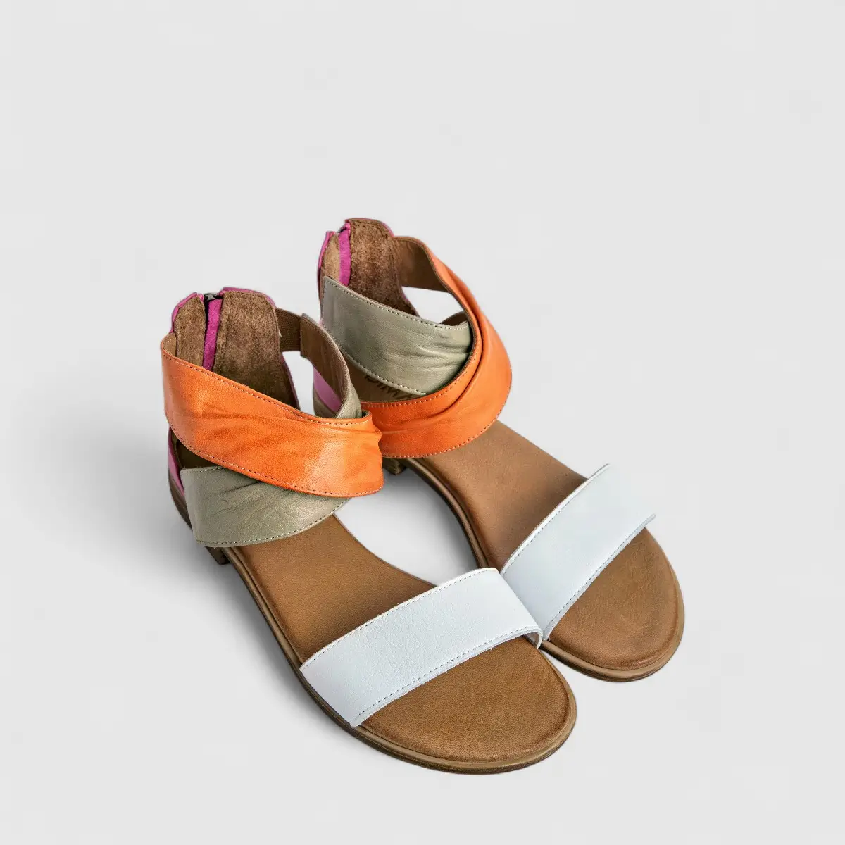 Dimato Ladies Leather Comfort Sandal 002.8548 Multi DS232 - Image 2