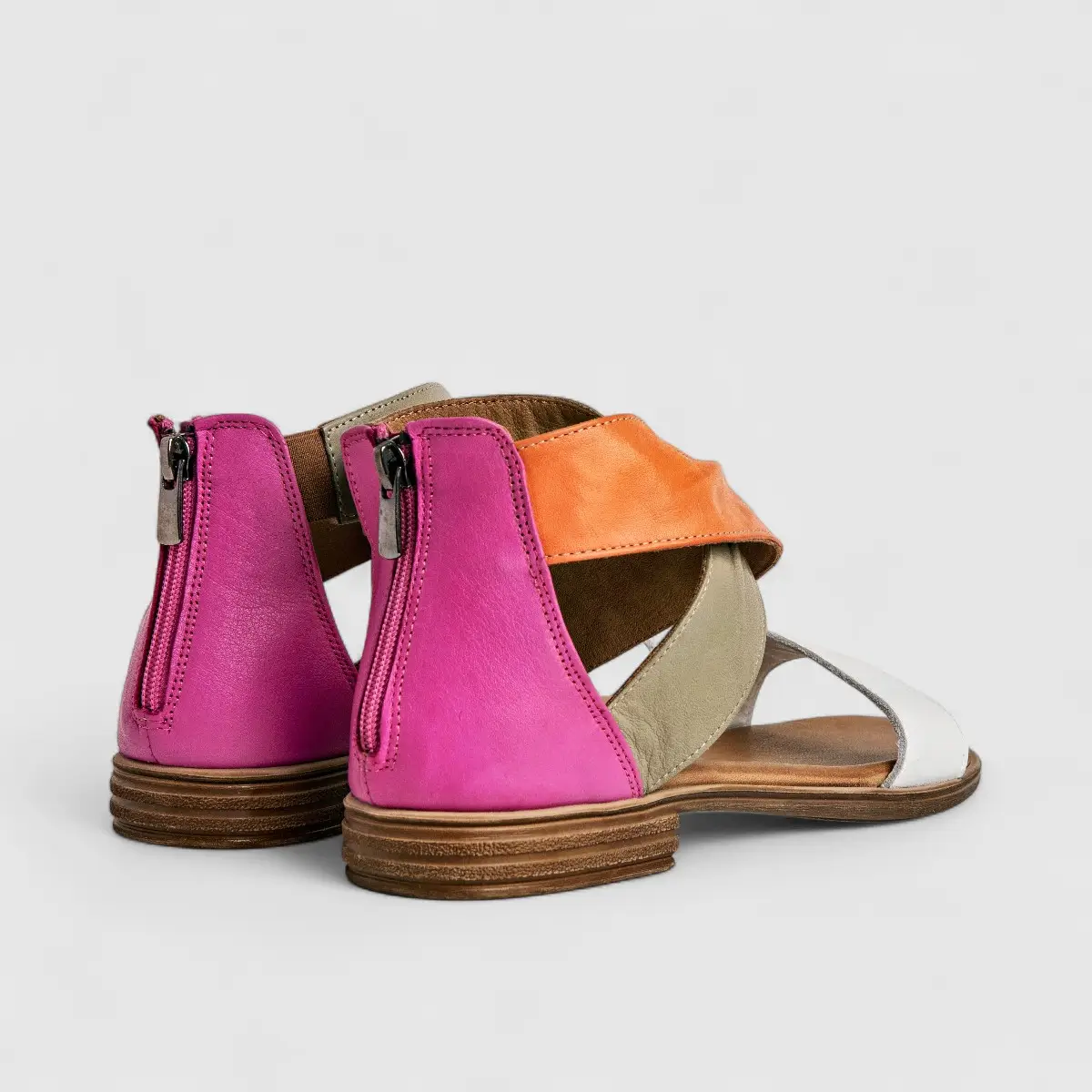 Dimato Ladies Leather Comfort Sandal 002.8548 Multi DS232 - Image 3