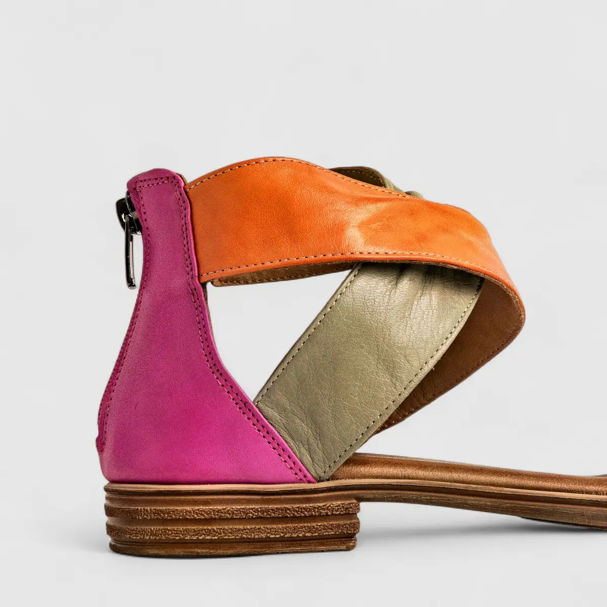 Dimato Ladies Leather Comfort Sandal 002.8548 Multi DS232 - Image 5