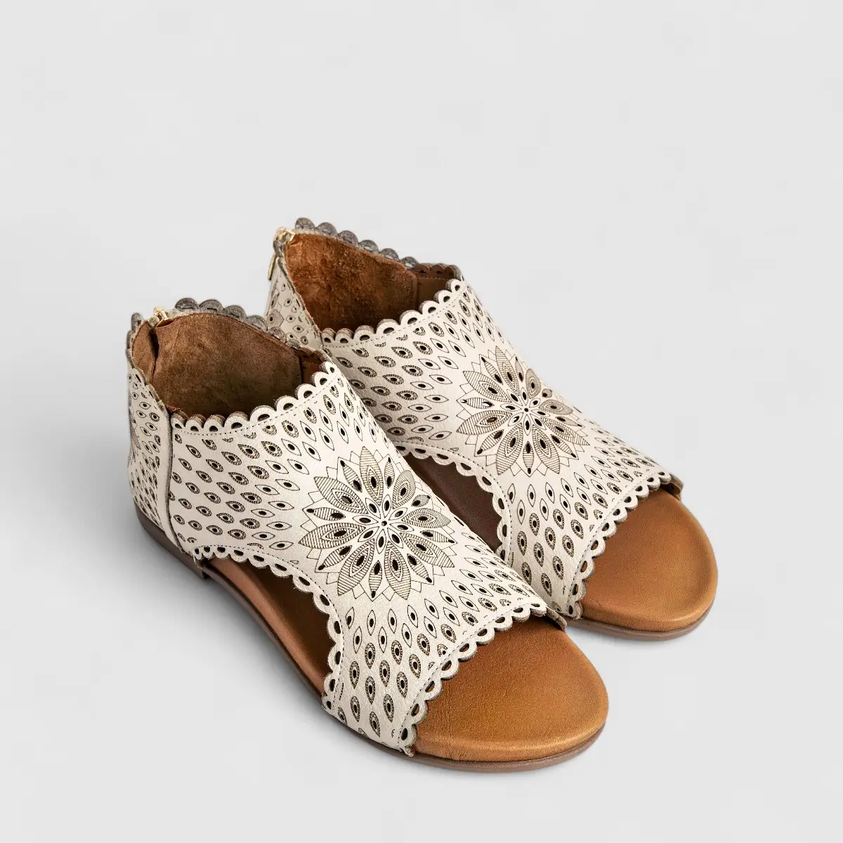 Dimato Ladies Leather Comfort Sandal 080.24492-1 Cream DS215 - Image 2