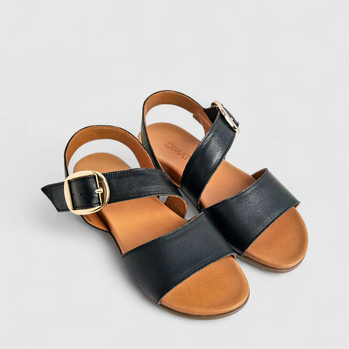 Dimato Ladies Leather Comfort Sandal 080.24495 Black DS217 - Image 2