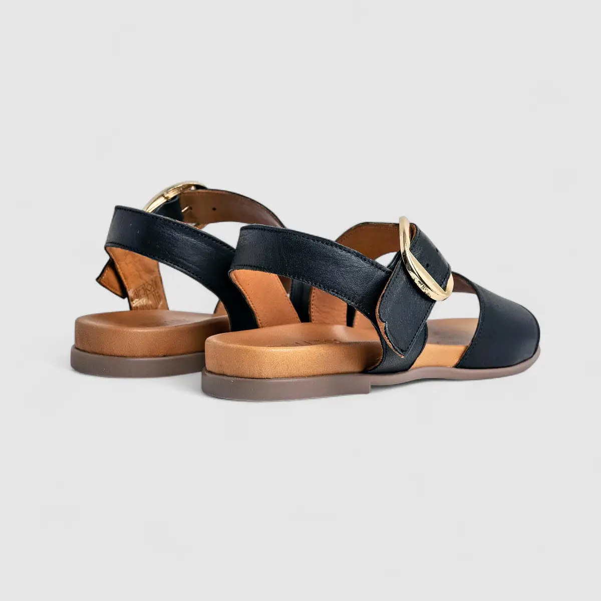 Dimato Ladies Leather Comfort Sandal 080.24495 Black DS217 - Image 3