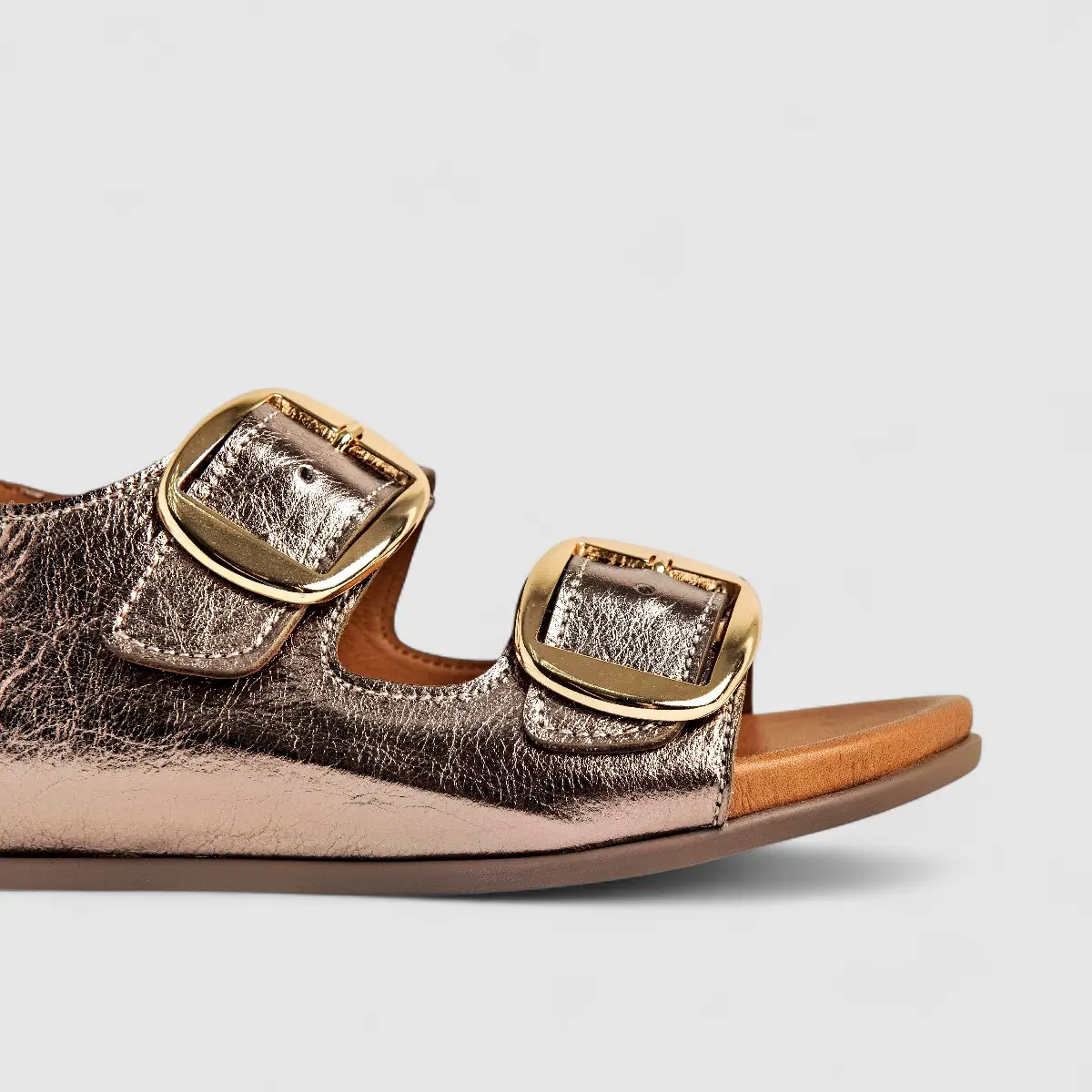 Dimato Ladies Leather Comfort Sandal 080.24496 Gold DS218 - Image 5