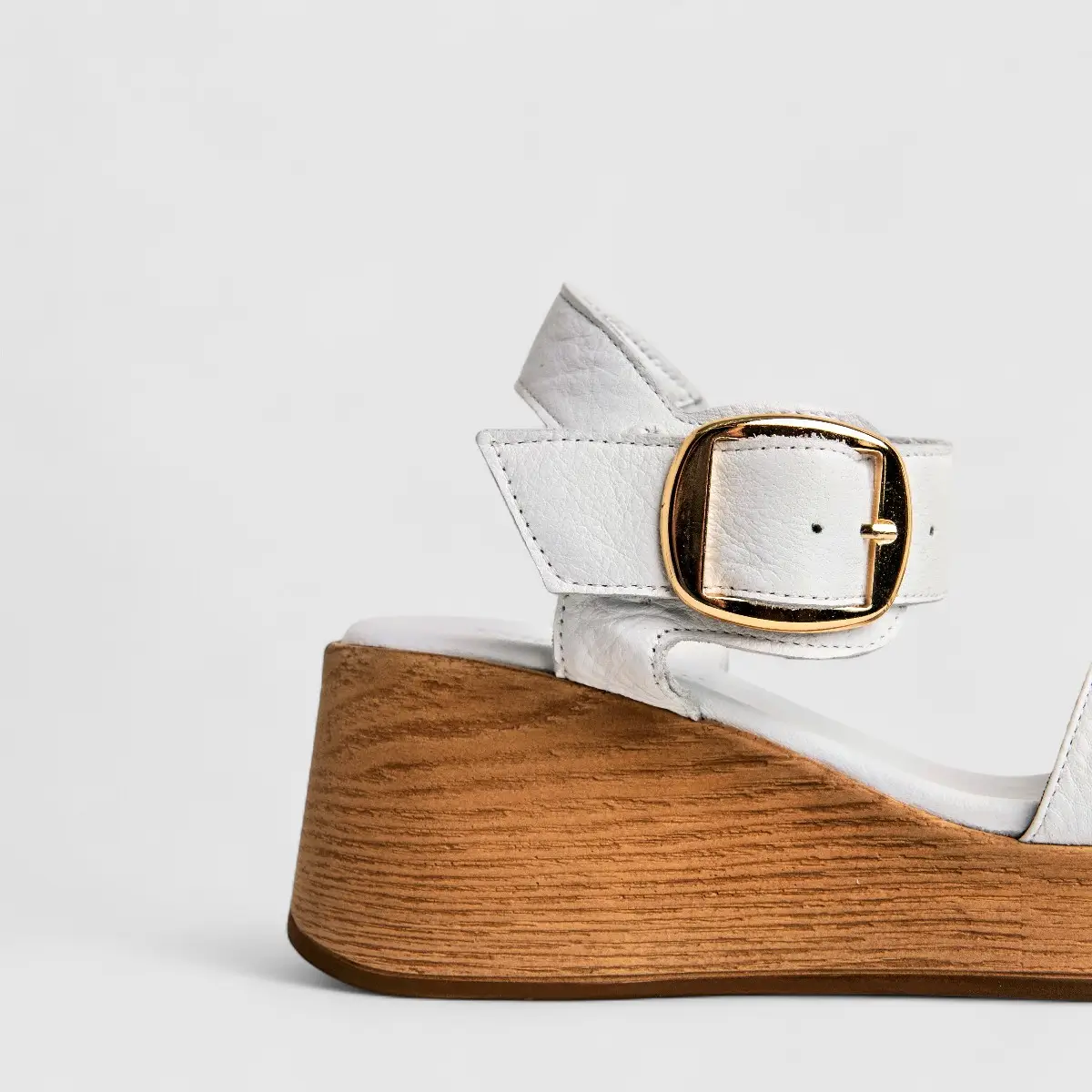 Dimato Ladies Leather Comfort Wedge Sandal 002.10082 White DS226 - Image 5