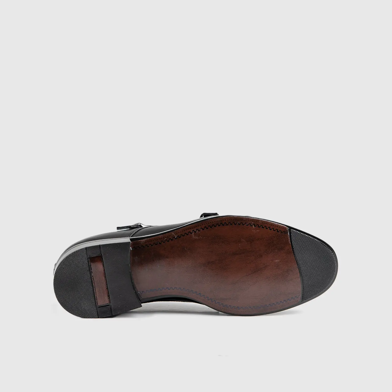 Formales Men's Leather Dress Double Monk Loafers Black 9769/1 FC134 - Image 4