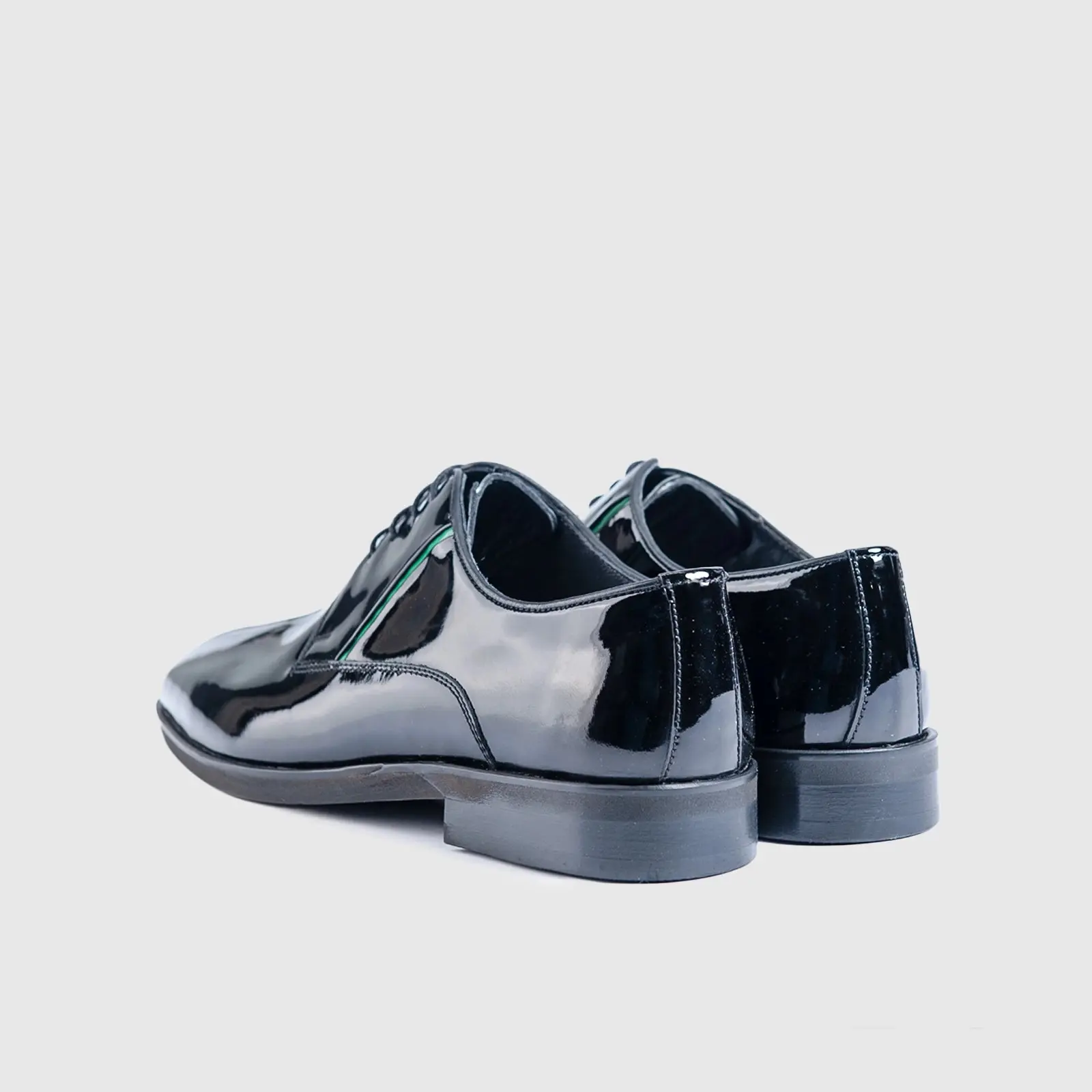 Dress Oxfords 2-690 Black Patent-Green BC32 - Image 3