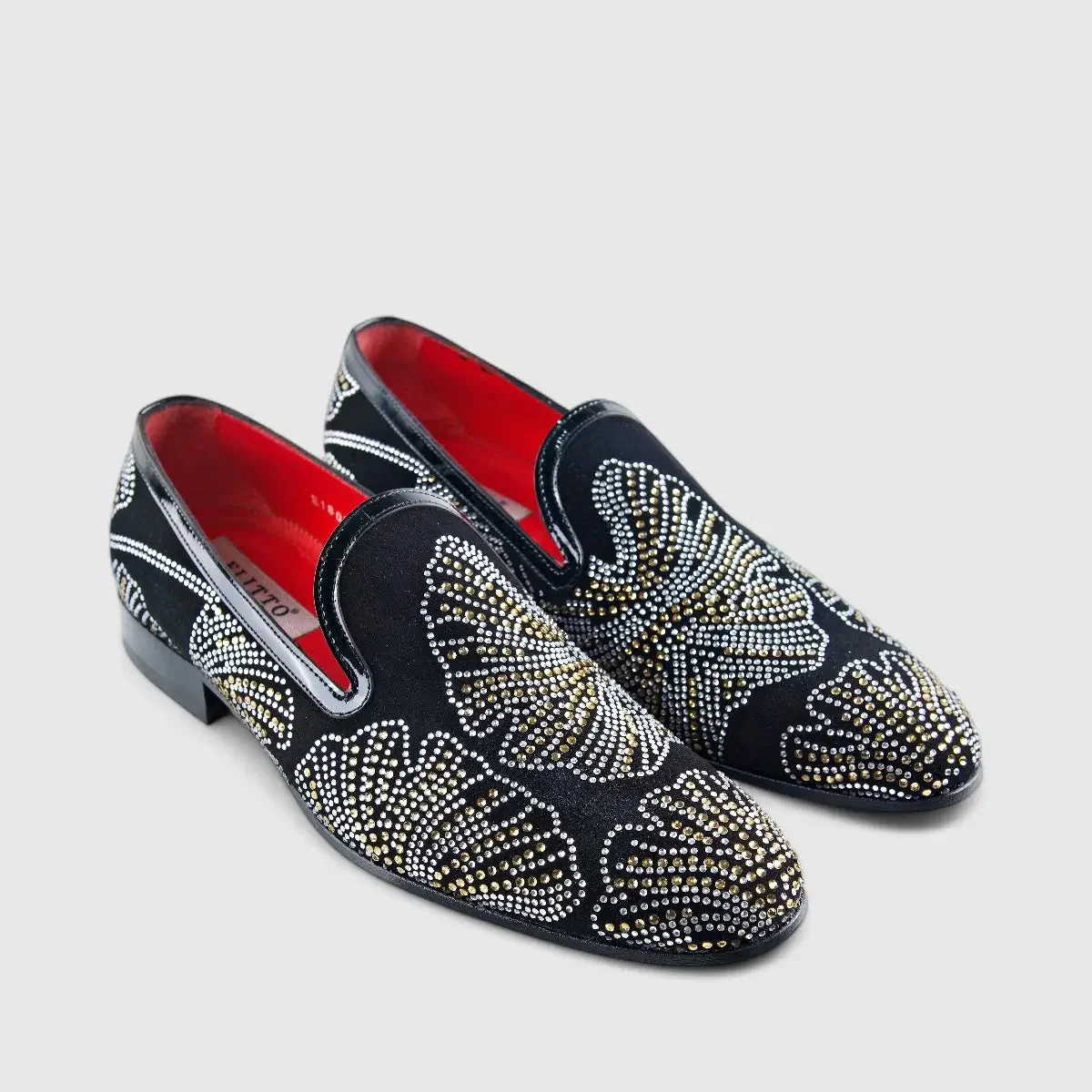 Elitto Bling Dress Loafers 1805 Black Suede - Image 2
