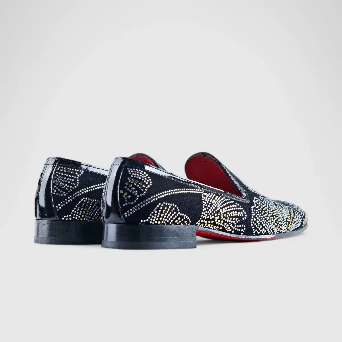 Elitto Bling Dress Loafers 1805 Black Suede - Image 3