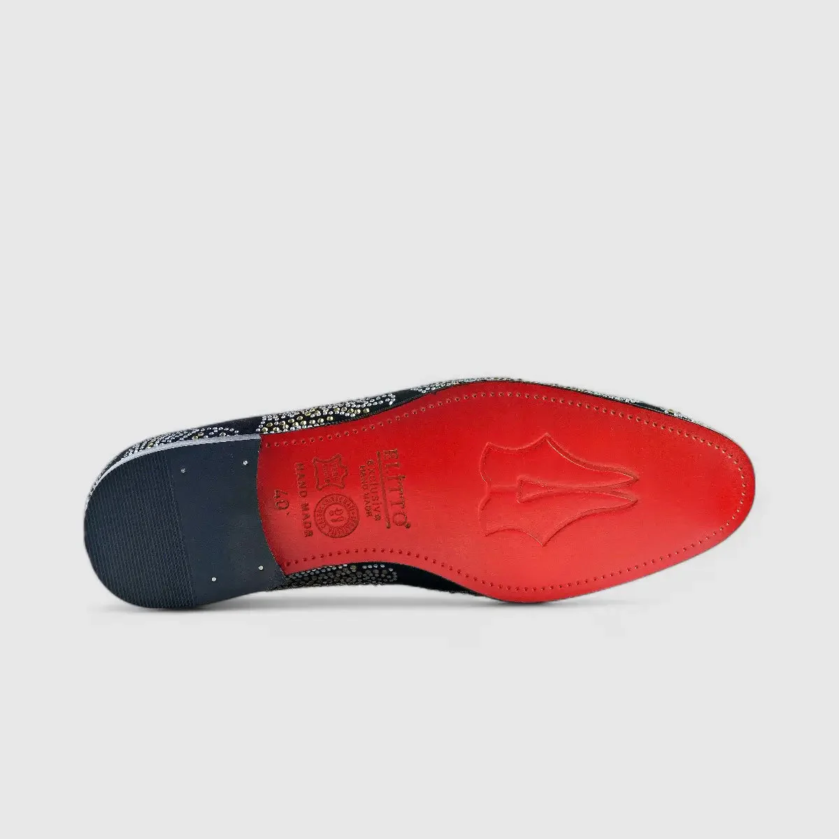 Elitto Bling Dress Loafers 1805 Black Suede - Image 4