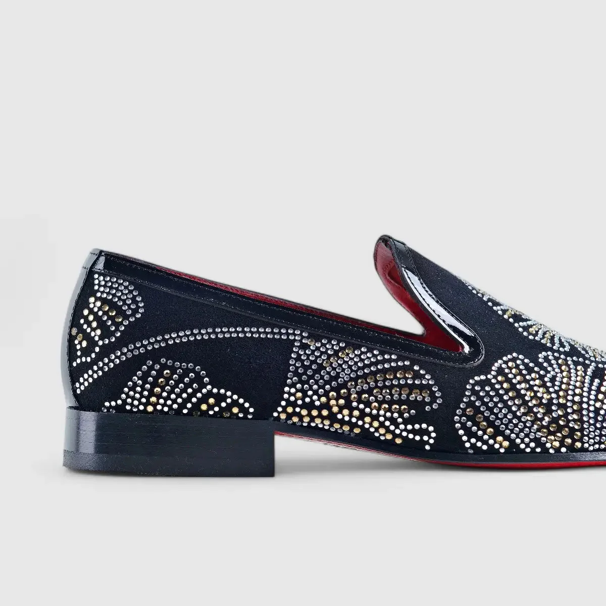 Elitto Bling Dress Loafers 1805 Black Suede - Image 5