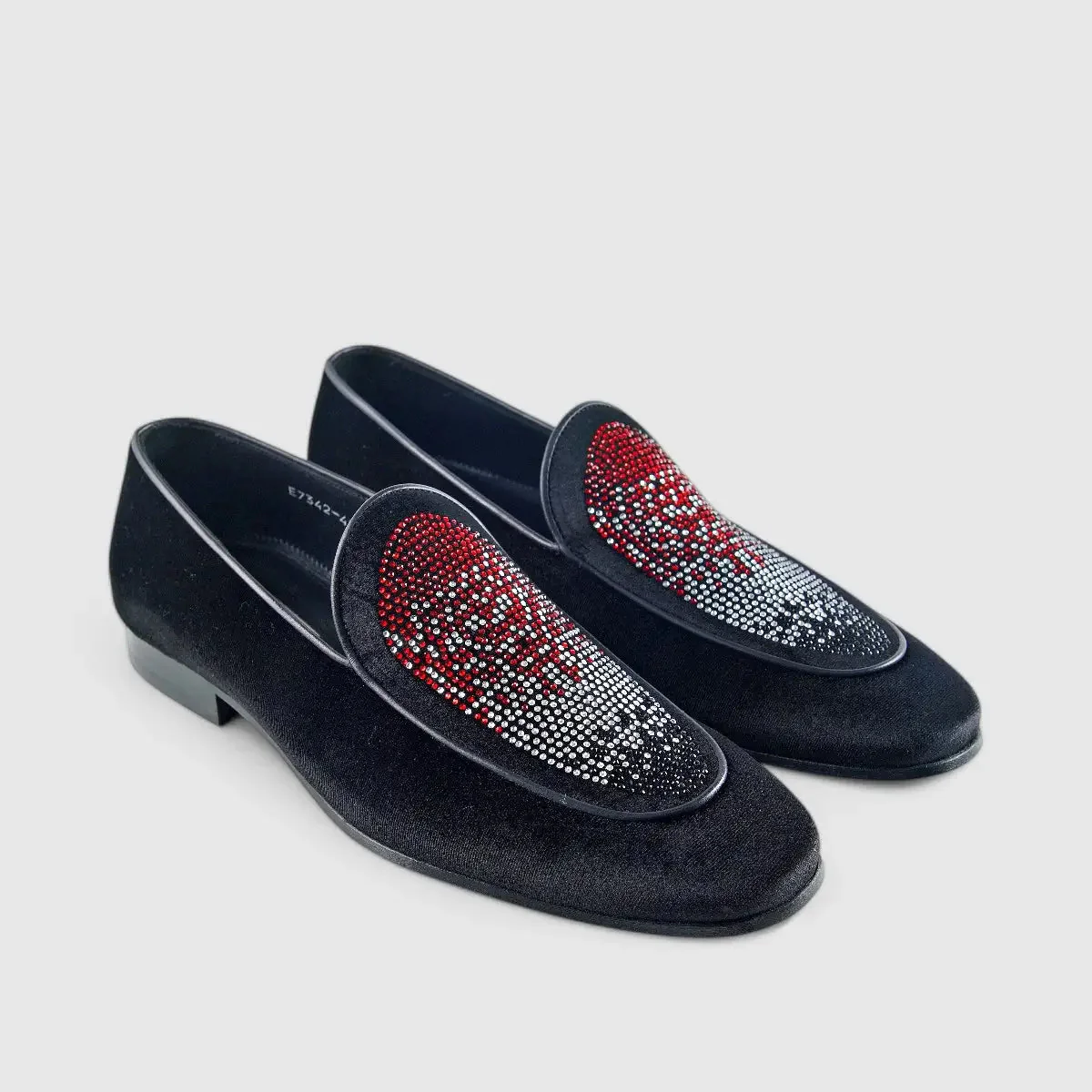 Elitto Bling Dress Loafers 7342 Black/Red - Image 2