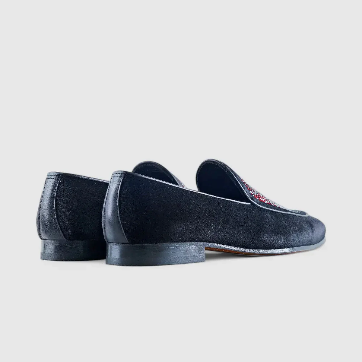 Elitto Bling Dress Loafers 7342 Black/Red - Image 3