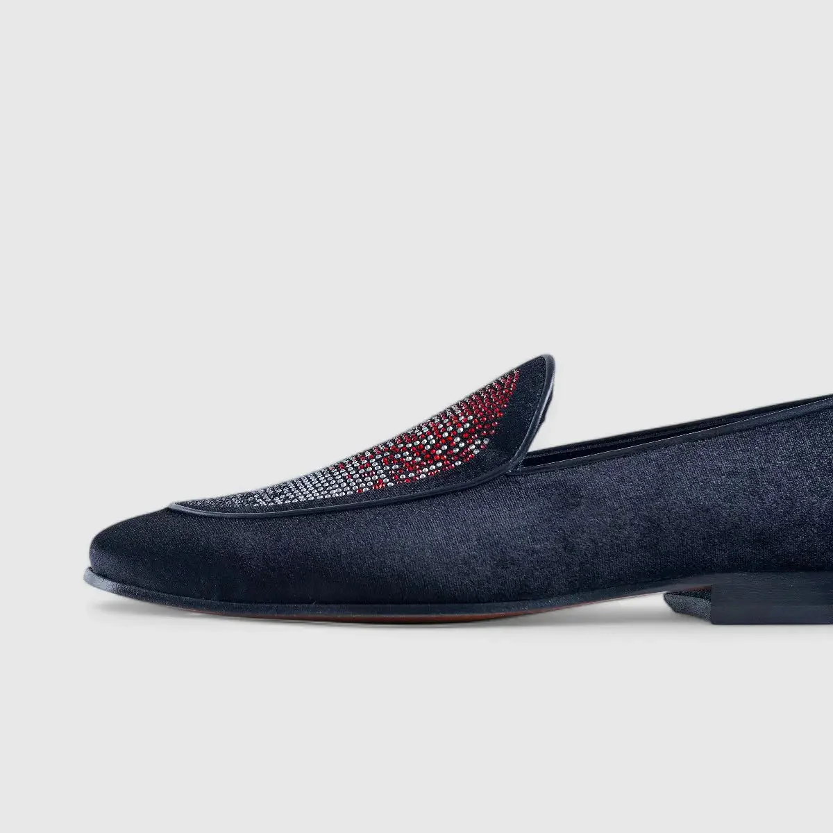Elitto Bling Dress Loafers 7342 Black/Red - Image 5