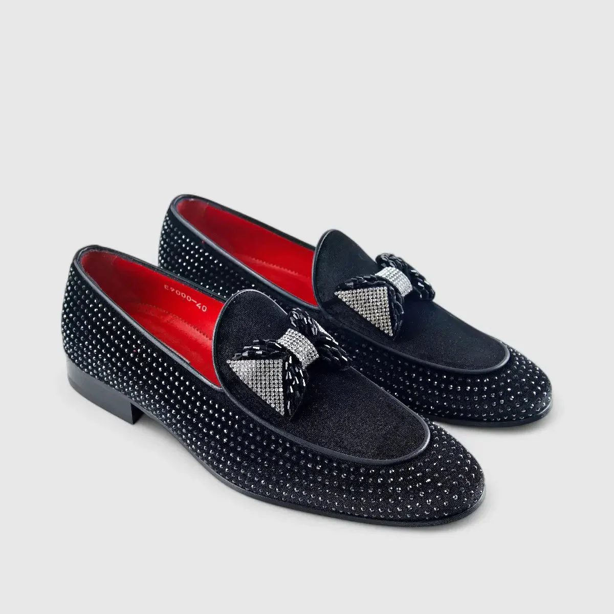 Elitto Bling Dress Loafers E9000 Black Velvet - Image 2